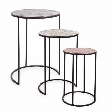3 Round Coffee Tables in Aluminum and Steel Homemotion - Sempronio Viadurini