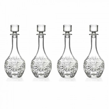 4 Bottles with Round Design Wine Stopper in Ecological Crystal - Daniele