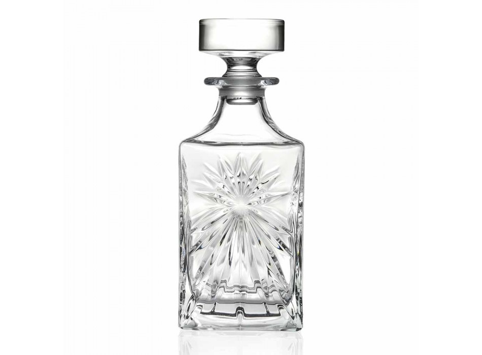 4 Whiskey Bottles with Eco Crystal Cap Square Design - Daniele
