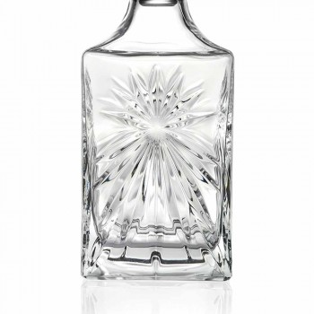 4 Whiskey Bottles with Eco Crystal Cap Square Design - Daniele