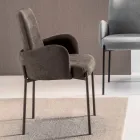 4 Armchairs in Colored Fabric and Painted Metal Frame - Lamberta Viadurini