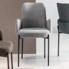 4 Armchairs in Colored Fabric and Painted Metal Frame - Lamberta Viadurini