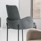 4 Armchairs in Colored Fabric and Painted Metal Frame - Lamberta Viadurini