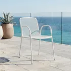 4 Traditional Metal Garden Armchairs Made in Italy - Edris Viadurini