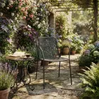 4 Traditional Metal Garden Armchairs Made in Italy - Edris Viadurini