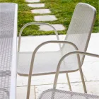 4 Traditional Metal Garden Armchairs Made in Italy - Edris Viadurini