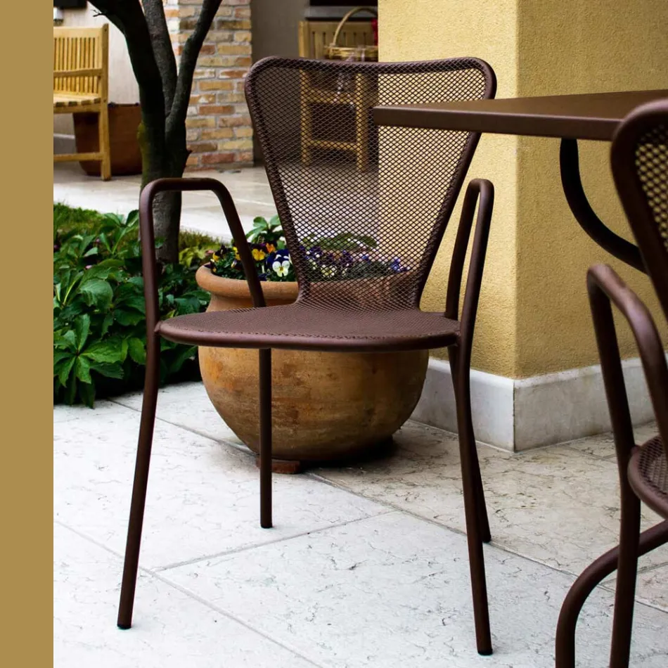 4 Modern Design Metal Outdoor Armchairs Made in Italy - Varmo Viadurini