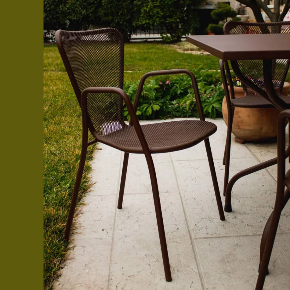 4 Modern Design Metal Outdoor Armchairs Made in Italy - Varmo Viadurini