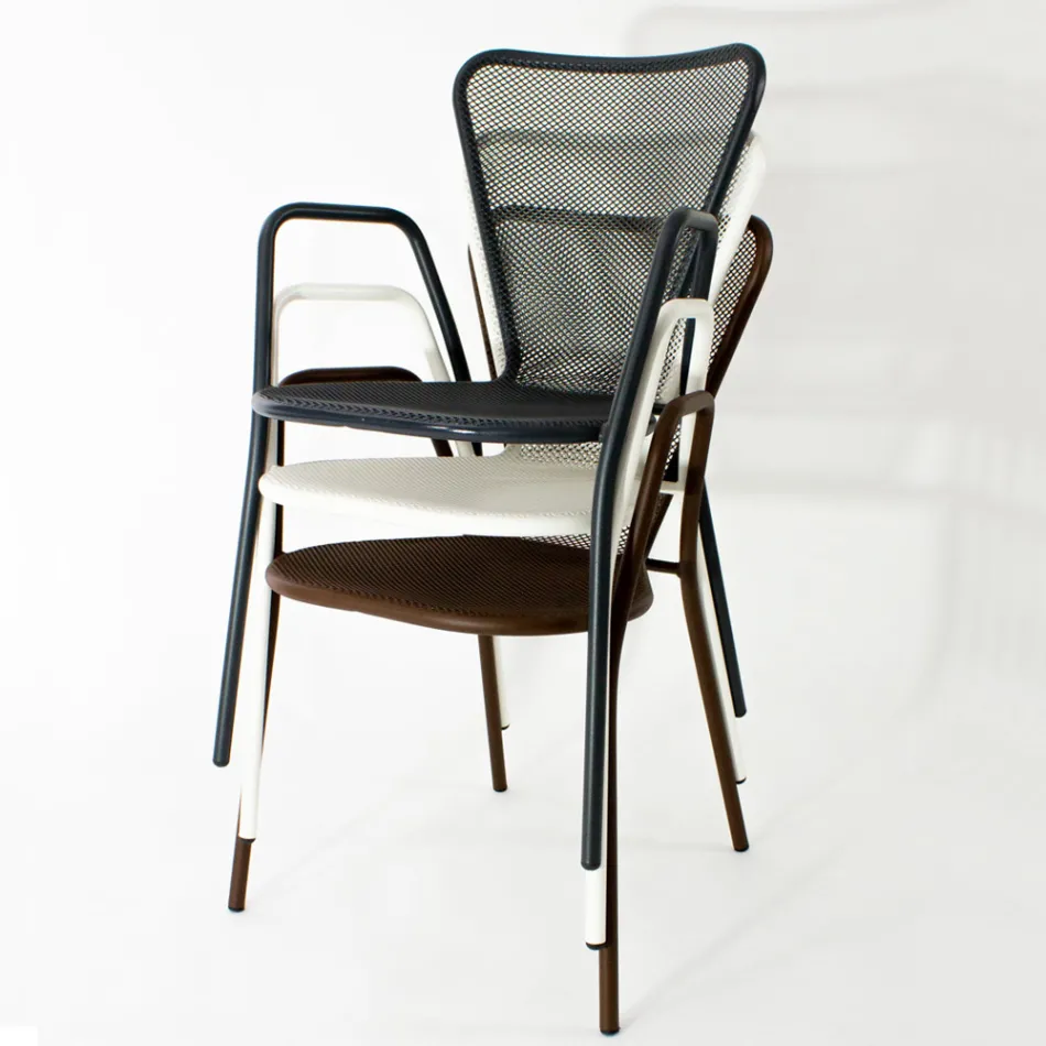 4 Modern Design Metal Outdoor Armchairs Made in Italy - Varmo Viadurini