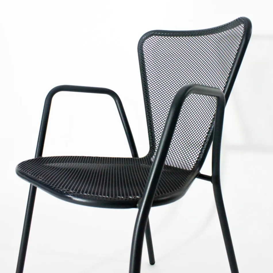 4 Modern Design Metal Outdoor Armchairs Made in Italy - Varmo Viadurini