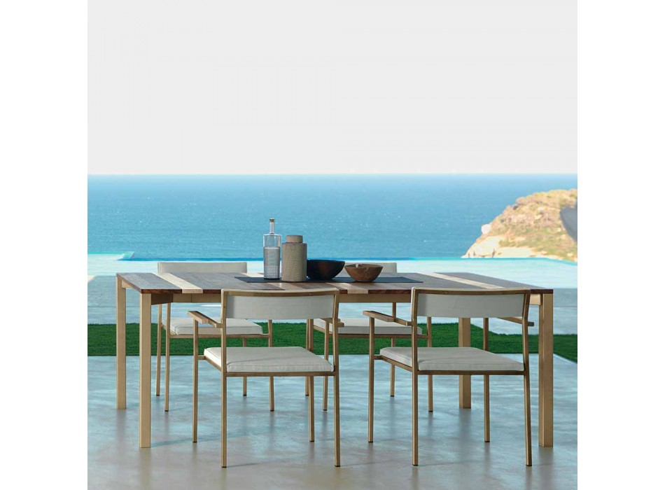 4 Casilda Talenti design upholstered outdoor dining armchairs