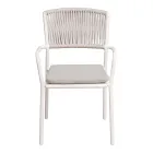 4 Stackable Garden Chairs in Aluminum and Rope - Lunaris Viadurini