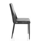 4 Chairs with Faux Leather Seat and Metal Legs - Tariq Viadurini
