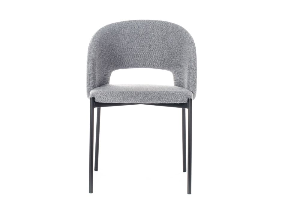 4 Chairs with Fabric Seat of Different Finishes and Metal - Provence Viadurini