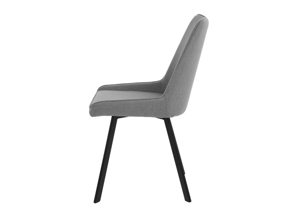 4 Chairs with Microfibre Fabric Seat and Metal Structure - Peach Viadurini
