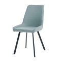 4 Chairs with Microfibre Fabric Seat and Metal Frame - Peach