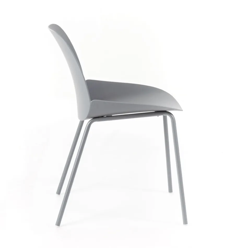 4 Outdoor and Indoor Chairs Made of Polypropylene and Metal - Bloody Viadurini