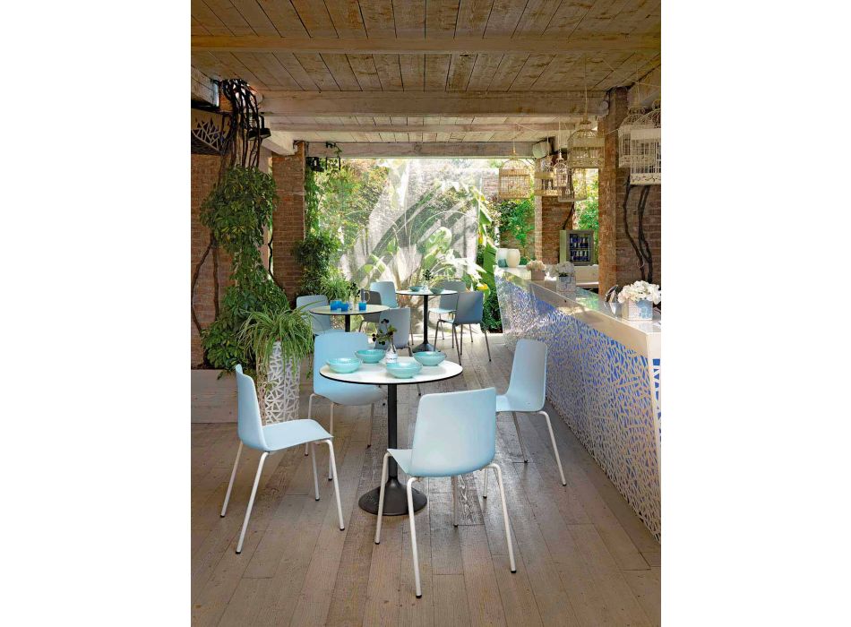 4 Stackable Outdoor Chairs in Metal and Polypropylene Made in Italy - Carita Viadurini