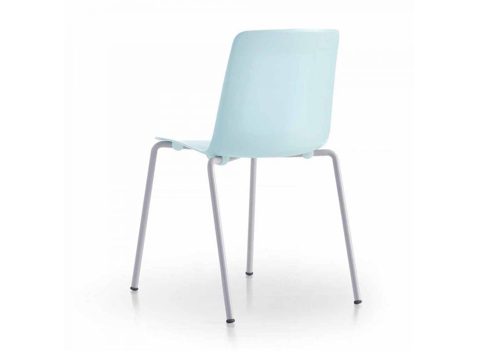 4 Stackable Outdoor Chairs in Metal and Polypropylene Made in Italy - Carita