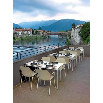 4 Stackable Outdoor Chairs in Polypropylene and Metal Made in Italy - Carlene
