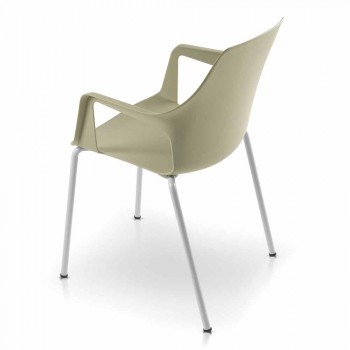 4 Stackable Outdoor Chairs in Polypropylene and Metal Made in Italy - Carlene