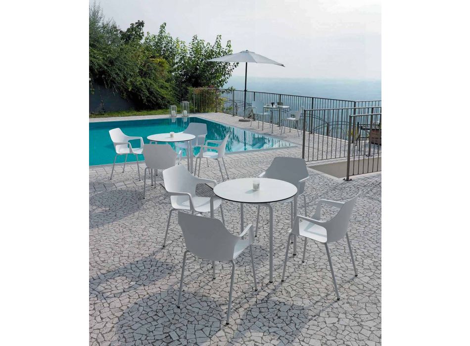 4 Stackable Outdoor Chairs in Polypropylene and Metal Made in Italy - Carlene Viadurini