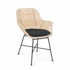 4 Outdoor Chairs in Woven Wicker and Steel Homemotion - Berecca Viadurini