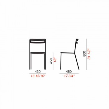 4 Outdoor Stackable Metal Chairs Made in Italy - Yolonda