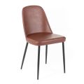 4 Indoor Chairs in Soft-touch of Different Colors and Metal Legs - Hugo