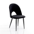 4 Indoor Chairs in Velvet Effect Fabric Different Colors - Corvina