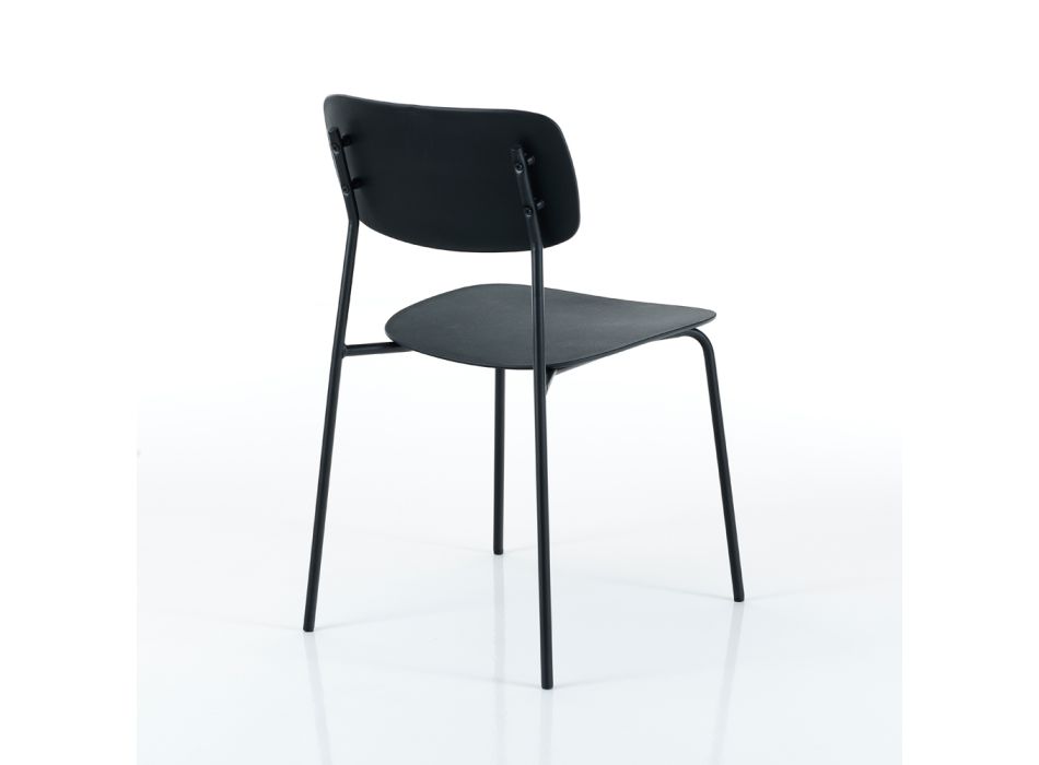 4 Dining Chairs in Steel and Polypropylene - Aquila Viadurini