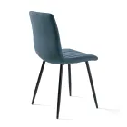 4 Living Room Chairs with Upholstered Fabric Seats in Different Colors - Impeto Viadurini