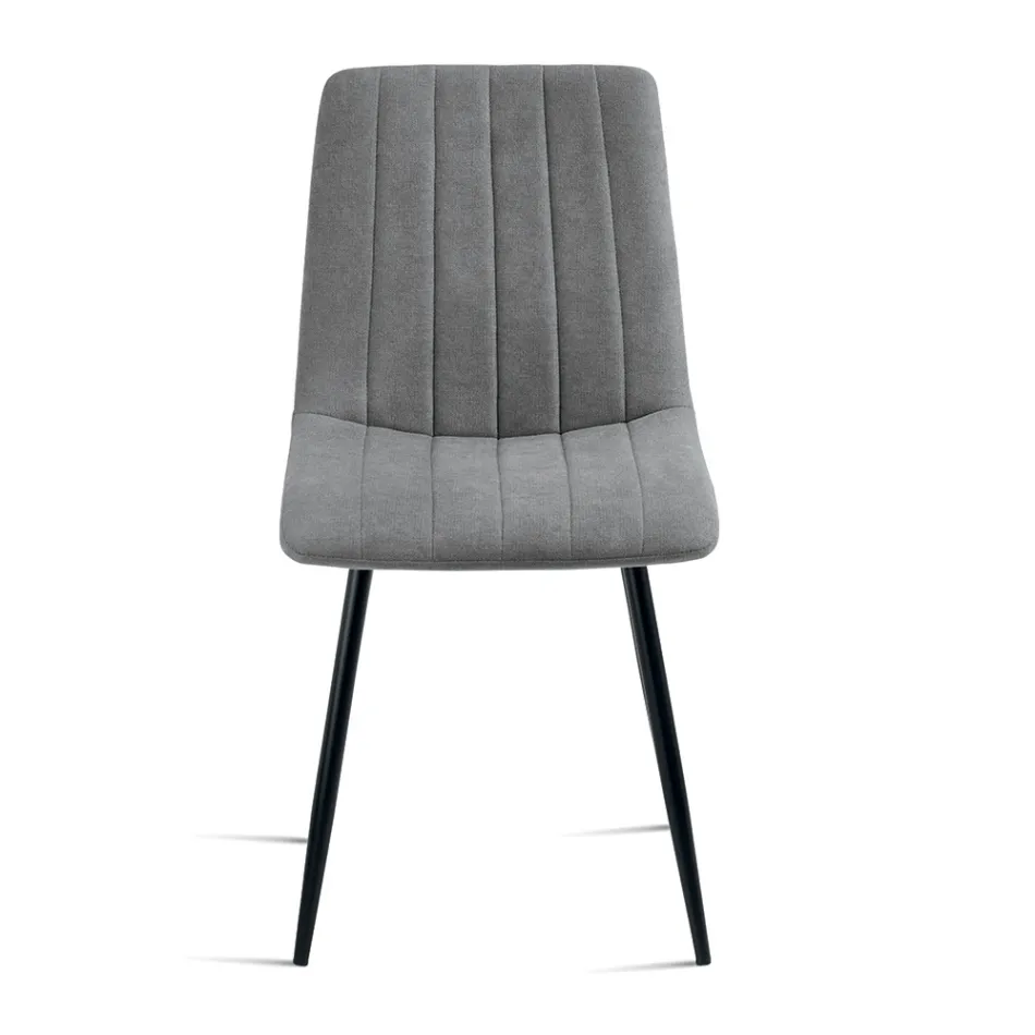 4 Living Room Chairs with Upholstered Fabric Seats in Different Colors - Impeto Viadurini