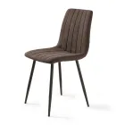 4 Living Room Chairs with Upholstered Fabric Seats in Different Colors - Impeto Viadurini