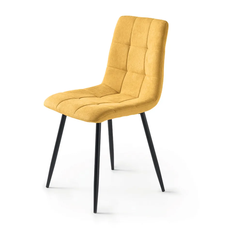 4 Living Room Chairs with Fabric Seats in Different Colors - Current Viadurini