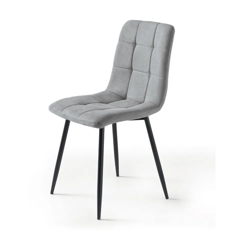 4 Living Room Chairs with Fabric Seats in Different Colors - Current Viadurini