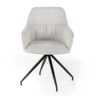 4 Living Room Chairs with Fabric Seat and Metal Structure and Legs - Pine Viadurini