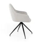 4 Living Room Chairs with Fabric Seat and Metal Structure and Legs - Pine Viadurini