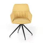 4 Living Room Chairs with Fabric Seat and Metal Structure and Legs - Pine Viadurini