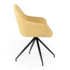 4 Living Room Chairs with Fabric Seat and Metal Structure and Legs - Pine Viadurini