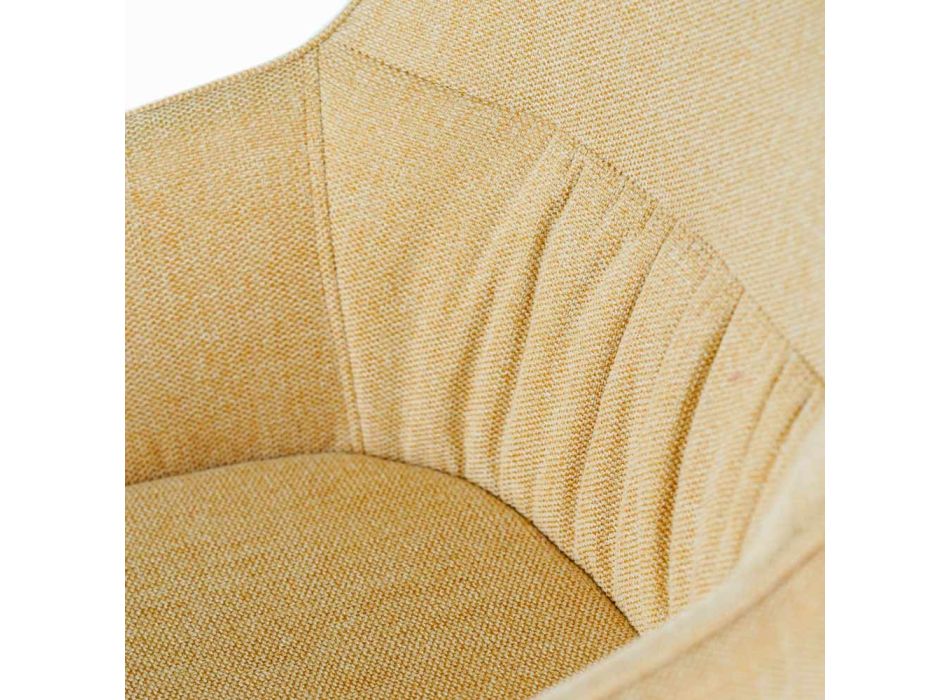 4 Living Room Chairs with Fabric Seat and Metal Structure and Legs - Pine Viadurini