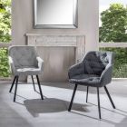 4 Living Room Chairs with Fabric Seat and Metal Structure - Fruit Viadurini