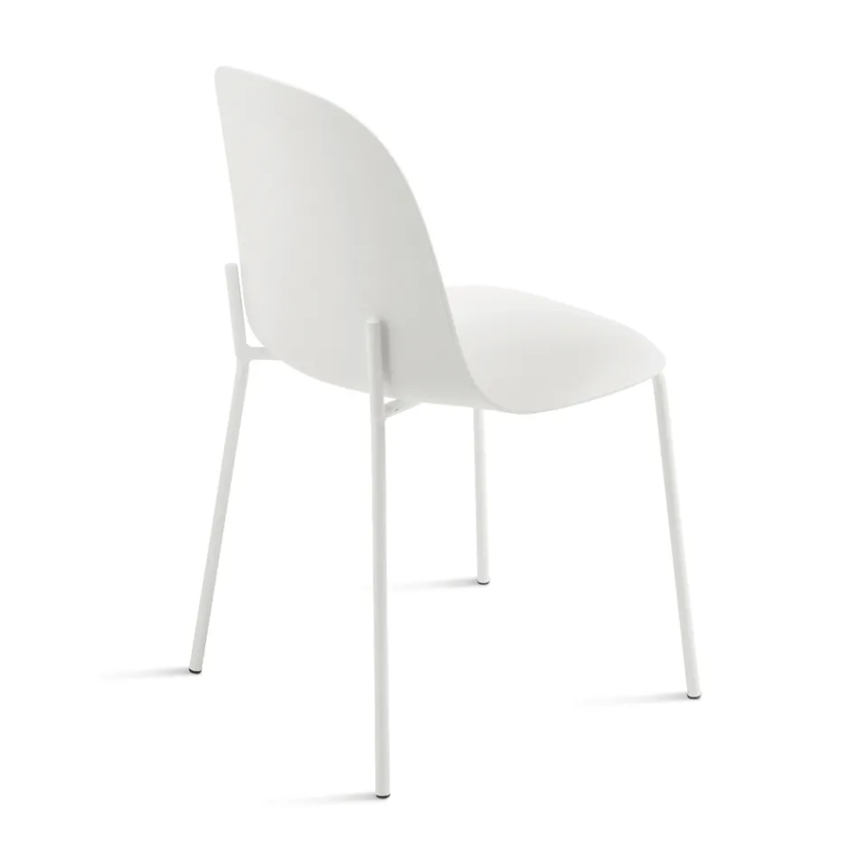 4 Polypropylene Living Room Chairs with Metal Frame - Dinamo Viadurini