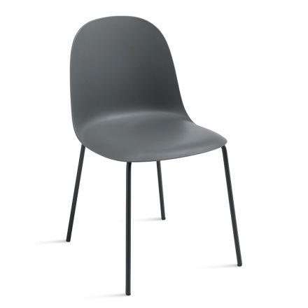 4 Polypropylene Living Room Chairs with Metal Frame - Dinamo Viadurini