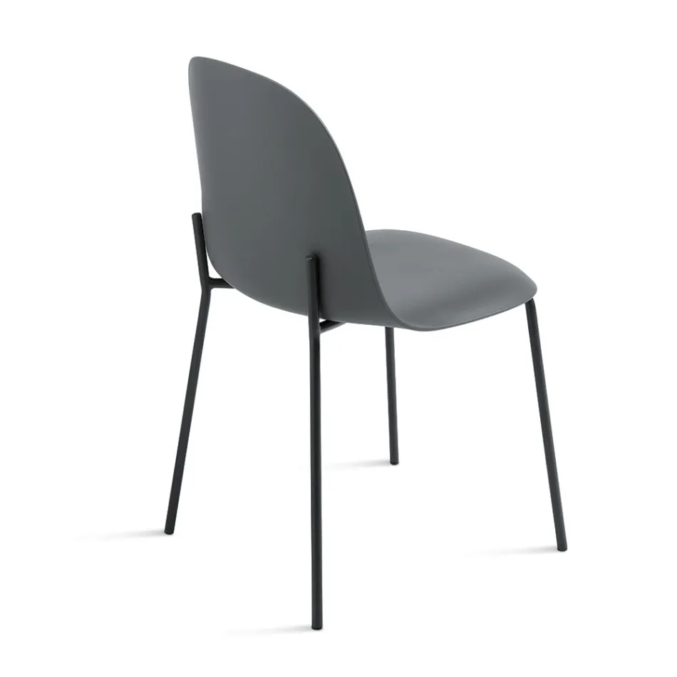 4 Polypropylene Living Room Chairs with Metal Frame - Dinamo Viadurini