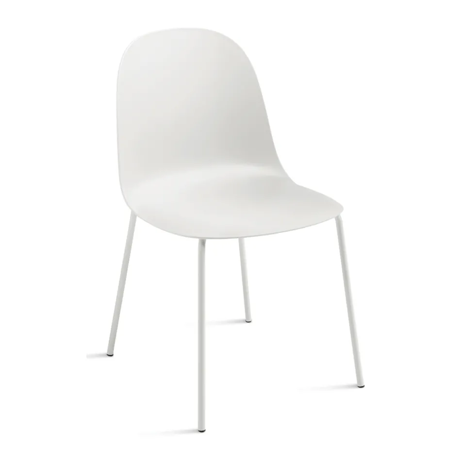 4 Polypropylene Living Room Chairs with Metal Frame - Dinamo Viadurini