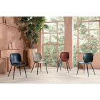 4 Living Room Chairs in Soft-touch of Different Colors and Metal Legs - Spritz Viadurini