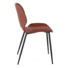 4 Living Room Chairs in Soft-touch of Different Colors and Metal Legs - Spritz Viadurini