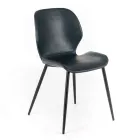 4 Living Room Chairs in Soft-touch of Different Colors and Metal Legs - Spritz Viadurini