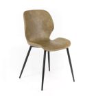4 Living Room Chairs in Soft-touch of Different Colors and Metal Legs - Spritz Viadurini